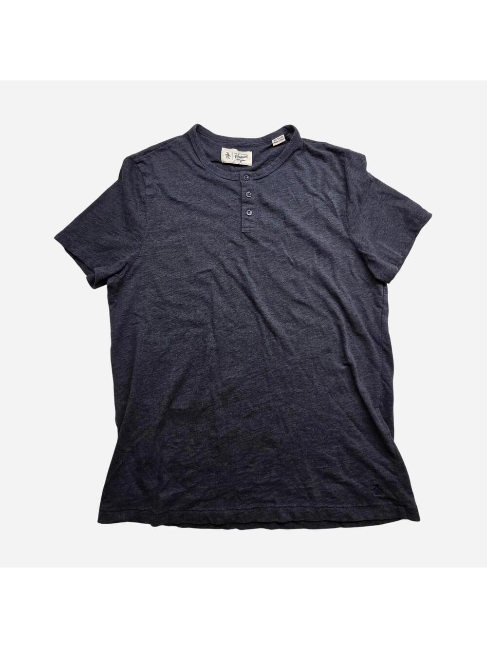 Original Penguin Men's Navy and Blue Shirt